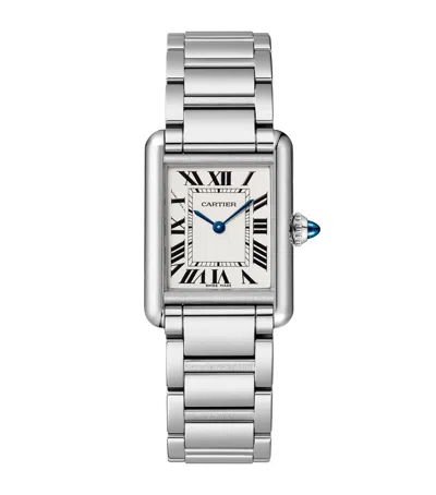 Cartier Small Steel Tank Must Watch In Silver