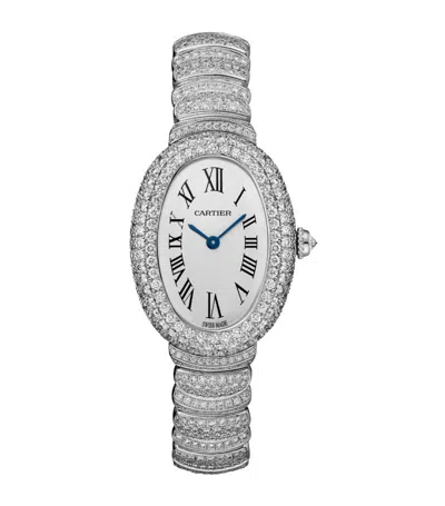 Cartier Small White Gold And Diamond Baignoire Watch 23.1mm