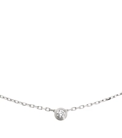Cartier Small White Gold And Diamond  D'amour Necklace In Metallic