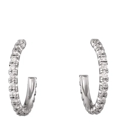 Cartier Small White Gold And Diamond Étincelle De  Hoop Earrings In Neutral