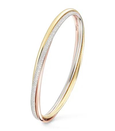 Cartier Small White, Rose, Yellow Gold And Diamond Trinity Bracelet