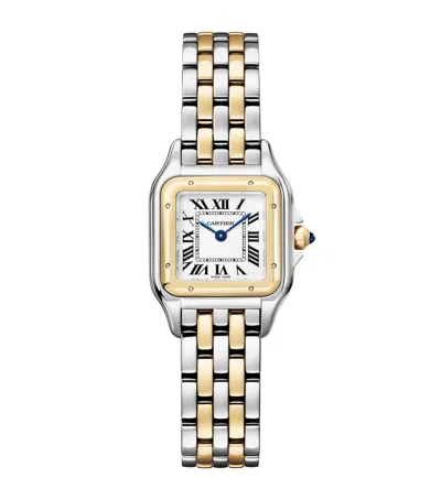 Cartier Small Yellow Gold And Stainless Steel Panthère De  Watch In Silver