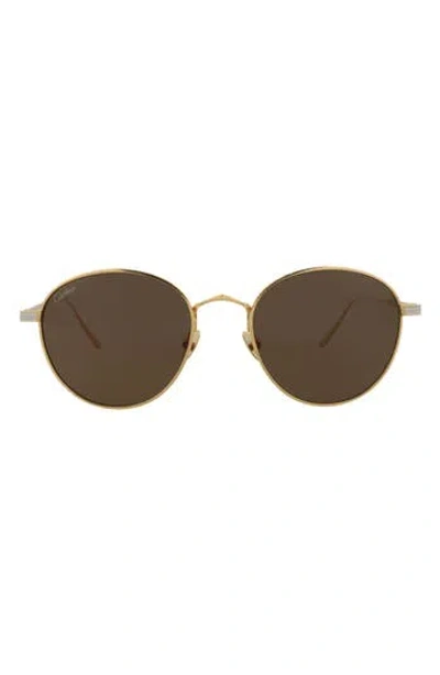 Cartier Special Edition 53mm Round Sunglasses In Brown