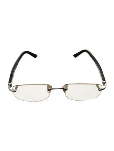 Pre-owned Cartier Square Eyeglasses In Black