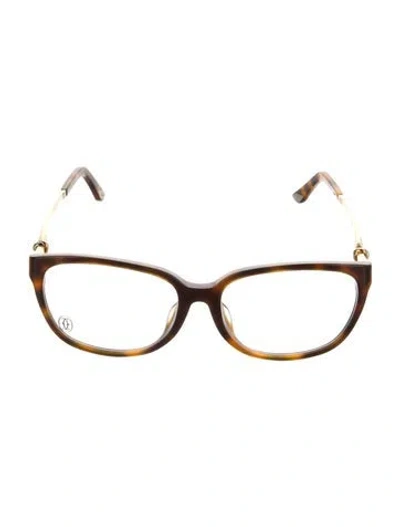 Pre-owned Cartier Square Eyeglasses In Brown