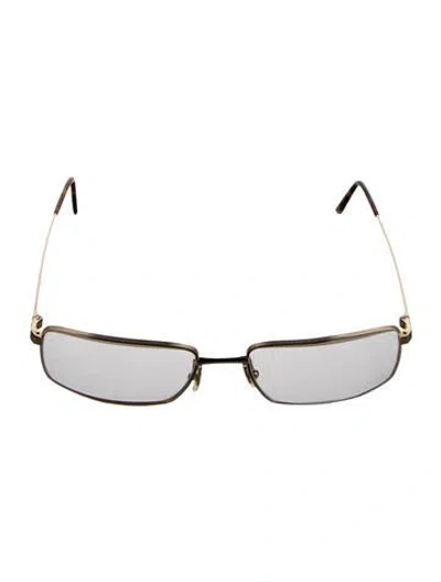 Pre-owned Cartier Square Eyeglasses In Gold