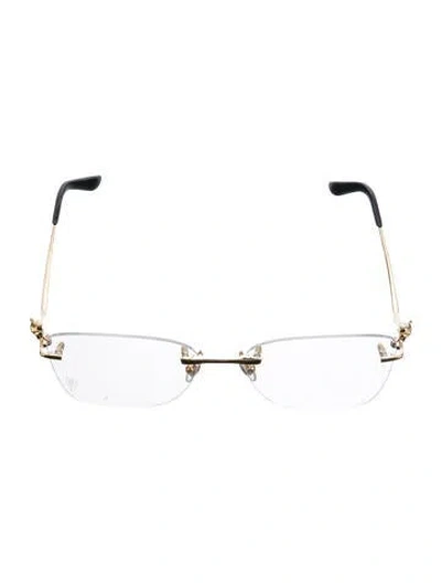Pre-owned Cartier Square Eyeglasses In Gold