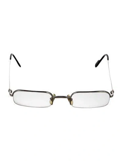 Pre-owned Cartier Square Eyeglasses In Metallic/silver