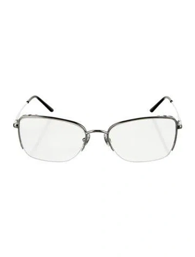 Pre-owned Cartier Square Eyeglasses In Metallic/silver