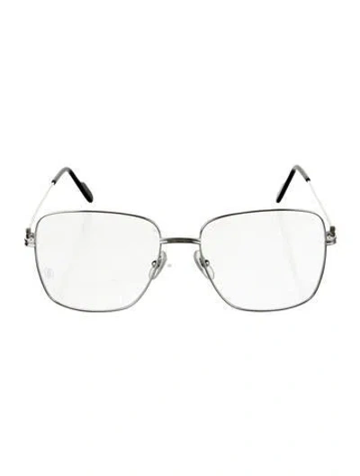 Pre-owned Cartier Square Eyeglasses W/ Tags In Black/silver