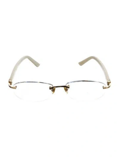 Pre-owned Cartier Square Eyeglasses In White