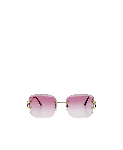 Cartier Square Rimless Sunglasses In Pink