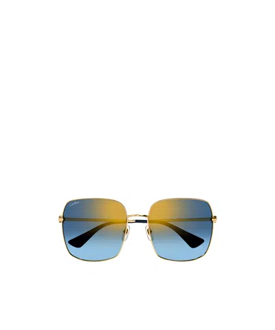 Cartier Square Frame Sunglasses In Blue