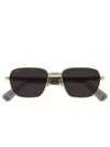 Cartier Geometric Frame Sunglasses In Brown
