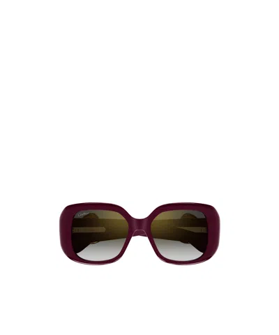 Cartier Square Frame Sunglasses In Red