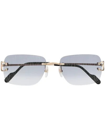 Cartier Square-frame Sunglasses In Gold