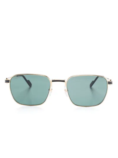 Cartier Sonnenbrille Mit Eckigem Gestell In Gold