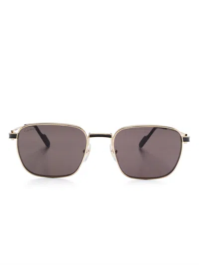 Cartier Sonnenbrille Mit Eckigem Gestell In Gold