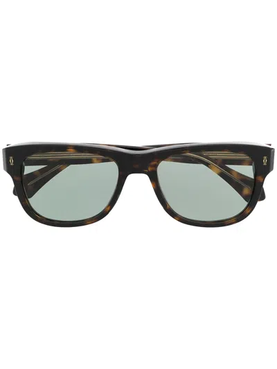 Cartier Square-frame Tortoiseshell-effect Sunglasses In Brown