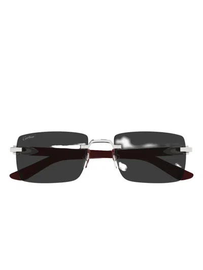 Cartier Square-framel Sunglasses In Brown