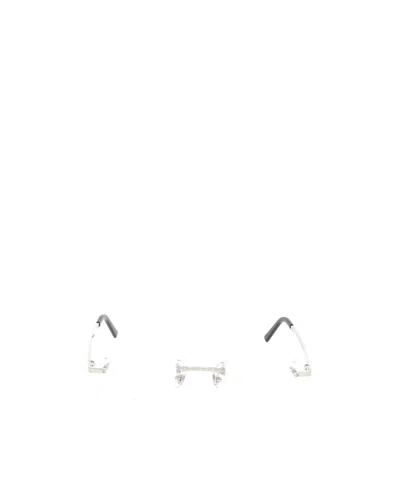Cartier Square Frameless Sunglasses In White