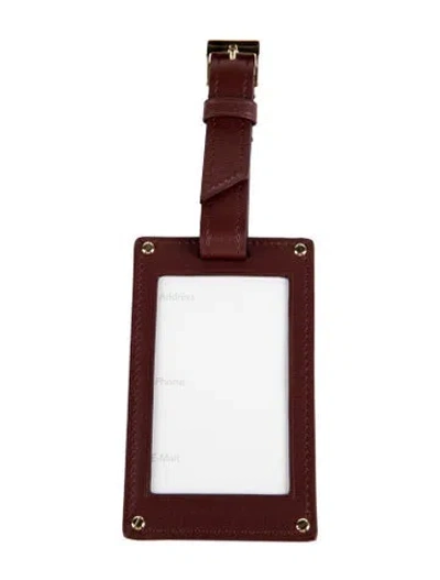 Pre-owned Cartier Square Luggage Tag In Burgundy