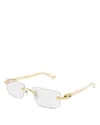 Cartier Square Optical Glasses, 56mm In Gold