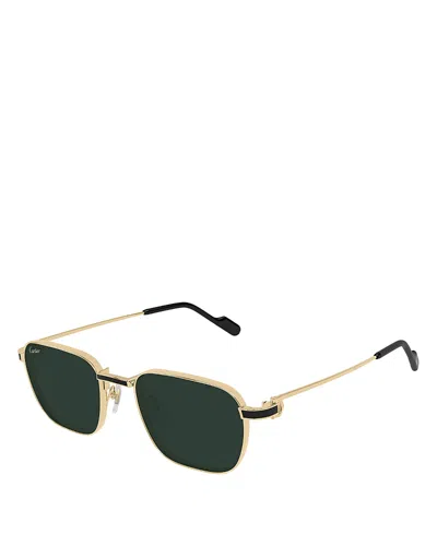 Cartier Square Sunglasses, 54mm In Gold/green Solid