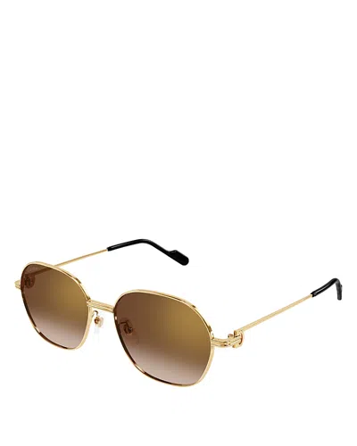 Cartier Square Sunglasses, 56mm In Gold