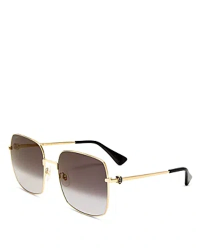 Cartier Square Sunglasses, 60mm In Gold