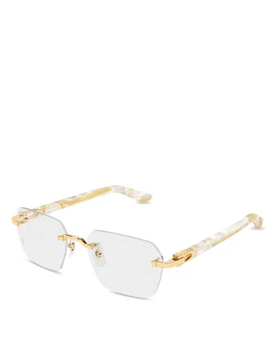 Cartier Squared Rimless Optical Glasses, 54mm In Gold