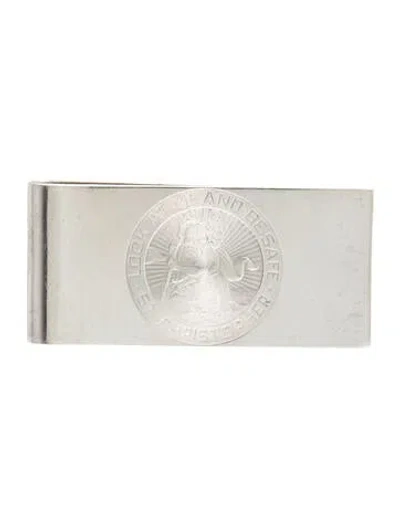 Pre-owned Cartier St. Christopher Money Clip In Silver