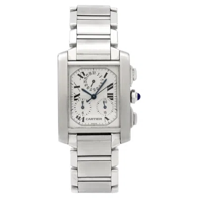 Pre-owned Cartier Stainless Steel Tank Francaise Chronograph Wristwatch Ref 2303 In Multi