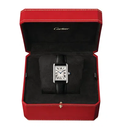 Cartier Stainless Steel Tank Must Watch In Black