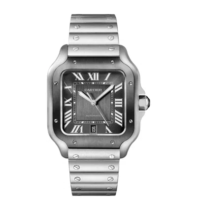 Cartier Steel Adlc Santos De  Watch In Metallic