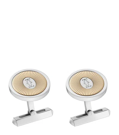 Cartier Sterling Silver And Yellow Gold Double C De  Cufflinks