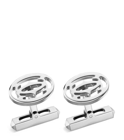 Cartier Sterling Silver Double C De  Cufflinks In Metallic