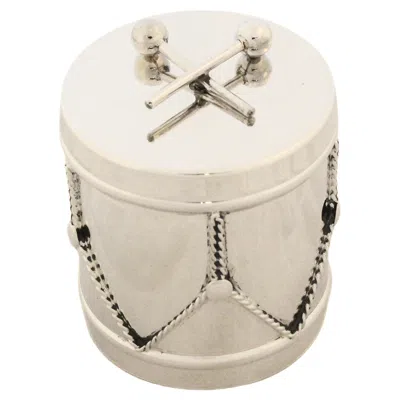 Pre-owned Cartier Sterling Silver Drum Jar In Sand