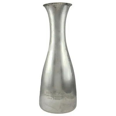 Pre-owned Cartier Sterling Silver Hammered Carafe/vase With Engraving In Multi