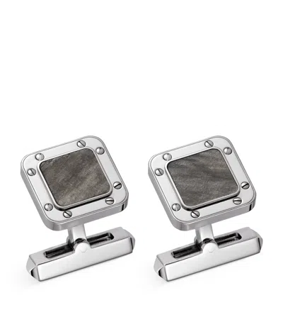 Cartier Sterling Silver Santos De  Cufflinks In Metallic