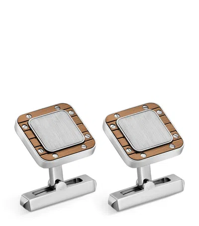 Cartier Sterling Silver Santos De  Cufflinks In Metallic