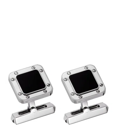 Cartier Sterling Silver Santos De  Cufflinks In Gray