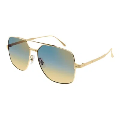 Cartier Stylish Metal Sunglasses For Women In Gold