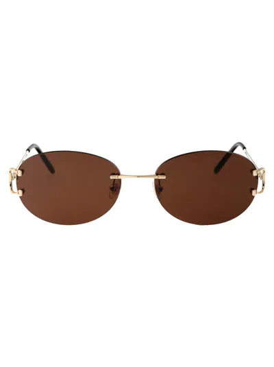 Cartier Sunglasses In 002 Gold Gold Brown