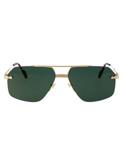 Cartier Sunglasses In 002 Gold Gold Green