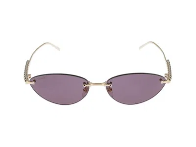 Cartier Sunglasses  Ct0543s 004 Gold Gold Violet 58/16/140 In Purple