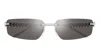Cartier Rimless Metal Rectangle Sunglasses In Gold