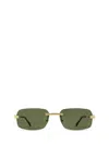 Cartier Rectangular Frame Sunglasses In Gold