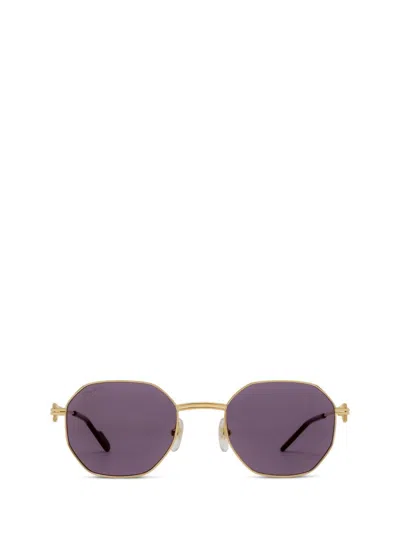 Cartier Hexagonal Frame Sunglasses In Gold