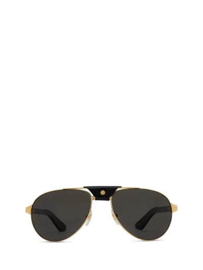 Cartier Pilot Frame Sunglasses In Black